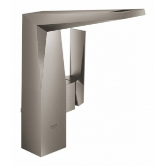Смеситель Grohe Allure Brilliant для раковины, с высоким изливом, сливной гарнитур, цвет: темный гра
