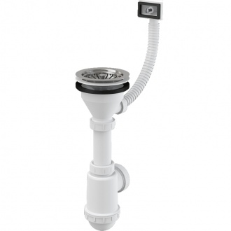 AlcaPlast A447 -DN50/40  Сифон для мойки  с нержавеющей решеткой