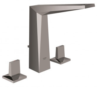 Смеситель для раковины GROHE Allure Brilliant на 3 отверстия, высокий излив, темный графит глянец (2