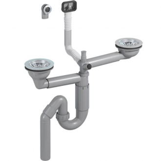 Сифон для мойки PREVEX P-loc двойной PL2-D9CR5-SANT-01