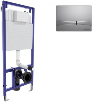 Система инсталляции для унитазов Berges Wasserhaus Novum F2 кнопка смыва матовый хром