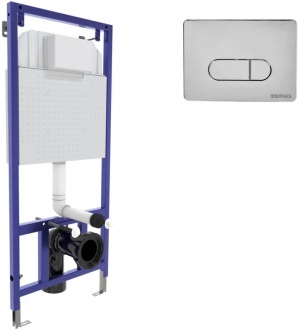 Система инсталляции для унитазов Berges Wasserhaus Novum D3 кнопка смыва хром