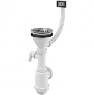 AlcaPlast A447P -DN50/40  Сифон для мойки  с нержавеющей решеткой