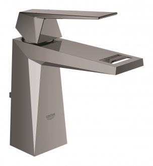 Смеситель для раковины GROHE Allure Brilliant с донным клапаном, темный графит глянец (23029A00)