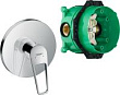 Смеситель Hansgrohe Novus Loop 71365000S с внутренней частью для душа, хром