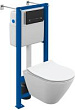 Комплект Cersanit City Smart CO DPL EO Slim + Vector + Estetica черный матовый с рамкой хром