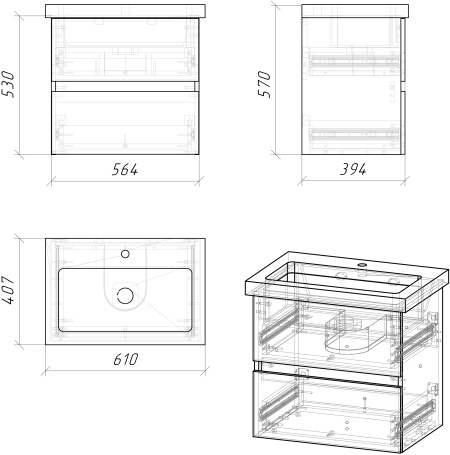 Тумба Юнит 60 Кадена лайт чертежи-01