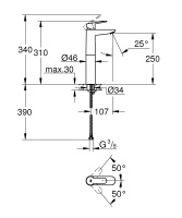 смеситель для свободностоящей раковины grohe bauedge, xl-size, хром (23761000)-prevew