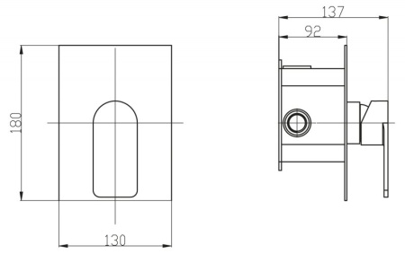 смеситель для душа belbagno nova nov-dasm-in с внутренней частью