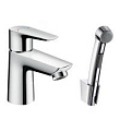 Смеситель Hansgrohe Talis E 71729000 для раковины с гигиеническим душем, с донным клапаном Push-Open