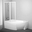 Шторка на ванну Ravak VSK2 Rosa 140 L Transparent, профиль белый