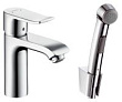 Смеситель Hansgrohe Metris 31285000 для раковины с гигиеническим душем
