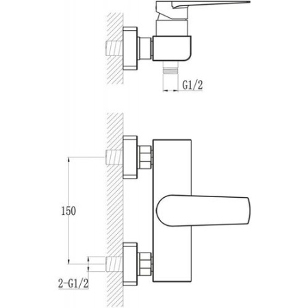 смеситель belbagno carin car-esdm-crm для ванны с душем