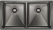Мойка кухонная Paulmark Dopplet PM507844-GM вороненая сталь