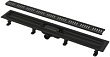 Душевой трап AlcaPlast APZ10BLACK-750M 75 см, с порогами для перфорированной решетки
