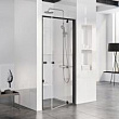 Душевая дверь в нишу Ravak Pivot PDOP1-90 Transparent, профиль черный