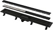 Душевой трап AlcaPlast APZ19BLACK 75 см, с порогами для двусторонней решетки