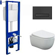 Комплект Berges Wasserhaus Atom Line 410 043306 кнопка Soft Touch черная