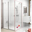 Боковая стенка Ravak CPS-100 Transparent, профиль белый