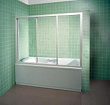 Шторка на ванну Ravak AVDP3-180 Transparent, профиль белый