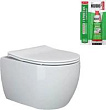 Унитаз подвесной Ceramica Nova Play CN3001 безободковый, с микролифтом+ подарок силиконовый герметик