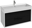 Тумба под раковину Jacob Delafon Vivienne EB1585-N18-S14 корпус белый, фасад черный сатин, без ручек