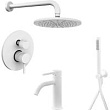 Душевой комплект Paffoni Light KITLIG018BO071 с внутренней частью, белый матовый