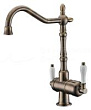 Смеситель Zorg Clean Water ZR 326 YF ANTIQUE для кухонной мойки, бронза,белый