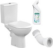 Унитаз-компакт Cersanit Nature Clean On 011 3/5, с гофрой A97, гибкой подводкой + подарок