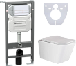 Комплект Ceramica Nova Envision CN1002W система инсталляции + кнопка Flat + унитаз Metric CN3007