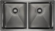 Мойка кухонная Paulmark Twin PM237844-GM вороненая сталь