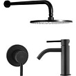 Душевой комплект Paffoni Light KITLIG011NO071 с внутренней частью, черный матовый