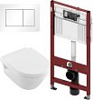 Комплект Villeroy & Boch Omnia Architectura 5684HR01 alpin, безободковый + инсталляция TECE + кнопка