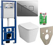 Комплект инсталляция Cersanit Link Pro кнопка Accento Square хром+унитаз Grossman GR-4441S+подарок